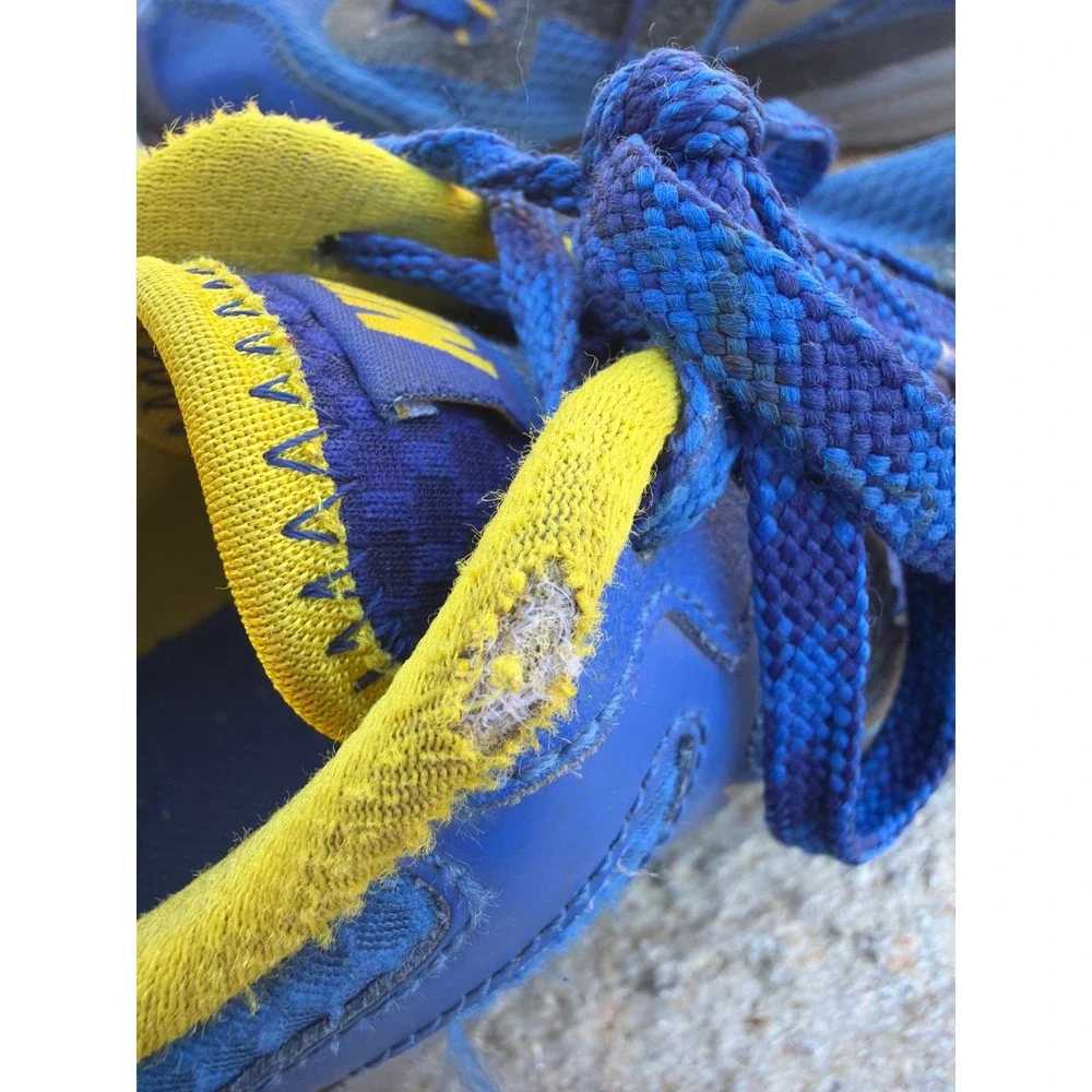 Nike Dual Fusion Trail Blue Yellow Kids Running Shoes 777340-400 Size 7Y